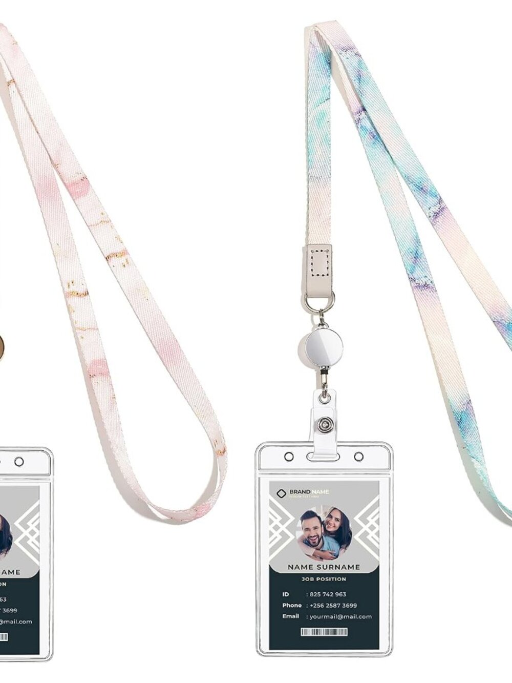 Cute Lanyard id Holder Durable Retractable Lanyards for ID Badges,Waterproof ID